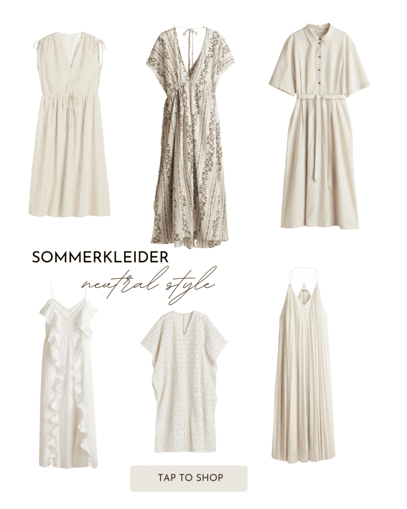 Sommerkleider in Beige und weiß